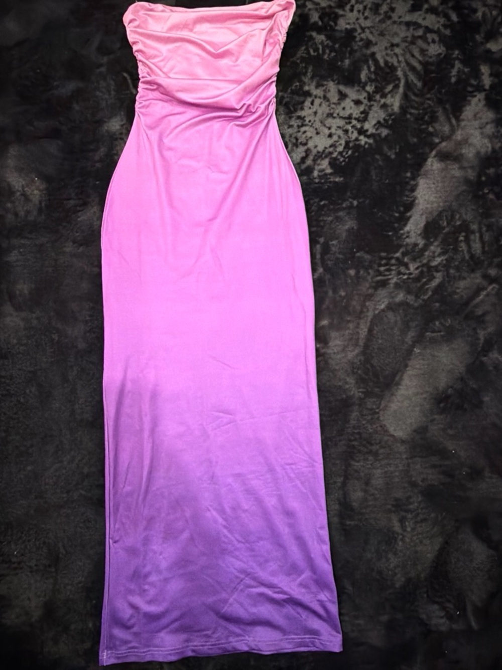 Strapless Ombre Pink to Purple Bodycon Maxi Dress